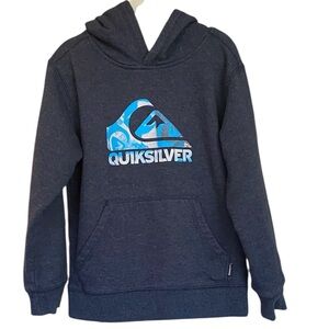 Quiksilver Dark Navy Pullover Hoodie with Blue Logo